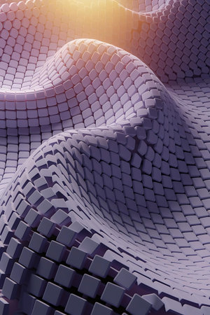 a 3d image of a large pile of blocksの素材