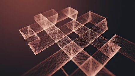 a 3d image of a cube with linesの素材