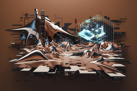 a futuristic city with a futuristic designの素材