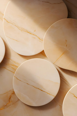 marble coasters in white and goldの素材