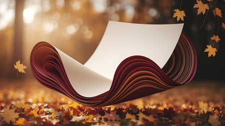 a book with a leaf on it in the fallの素材