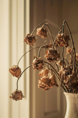 a vase with dried flowers in itの素材