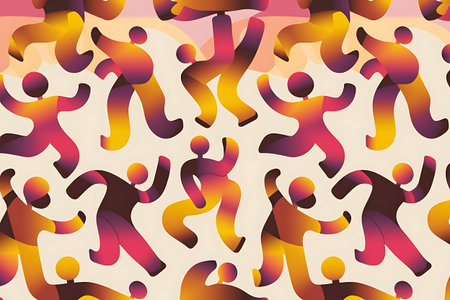 a colorful pattern with many shapesの素材