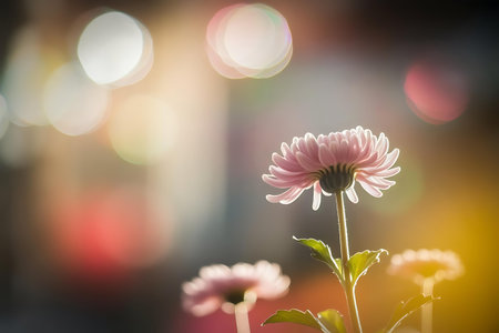 a flower with blurs in the backgroundの素材