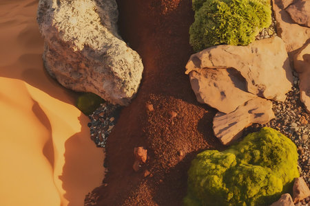 a bunch of rocks and rocks on a beachの素材