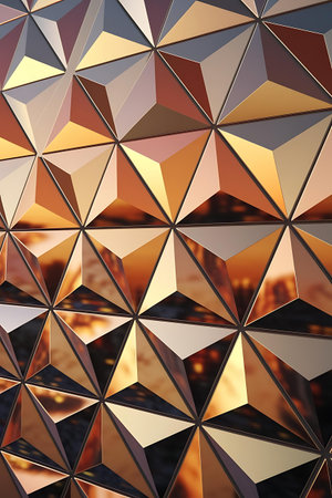 a close up of a wall of geometric shapesの素材