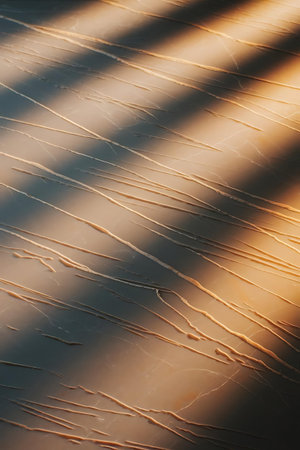 a bed with a light shining through itの素材