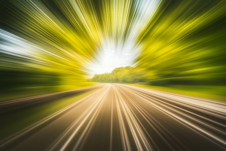 a blur of light on a roadの素材