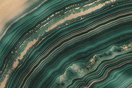 a green and black marble with a gold vein patternの素材