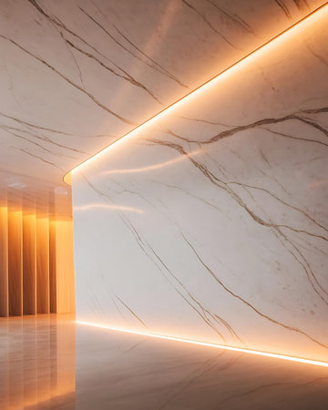 a marble wall with a light coming from the topの素材