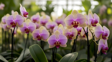 orchids in the greenhouseの素材