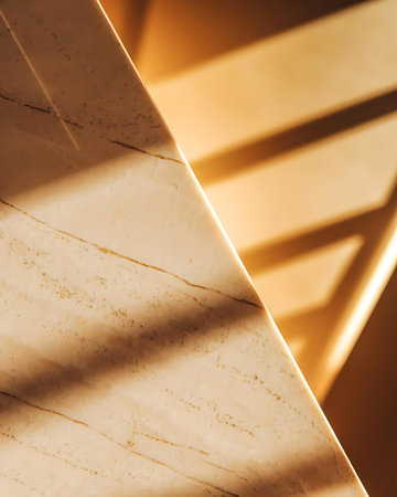 a marble table with a clock on itの素材