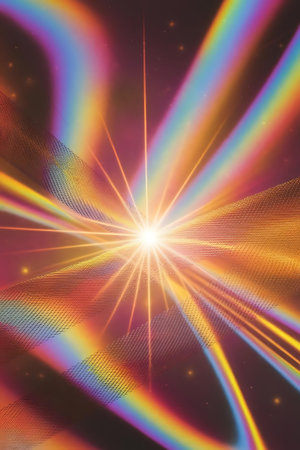 a bright star burst with a black backgroundの素材