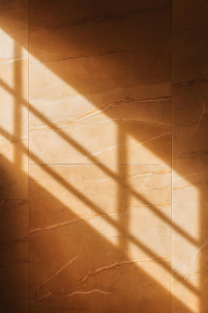 a wall with a window and a light coming through itの素材