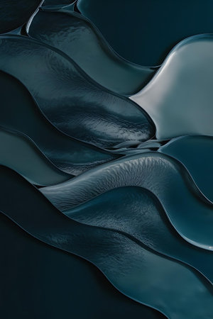 a dark blue background with a wavy patternの素材