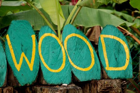 signage - woodの写真素材