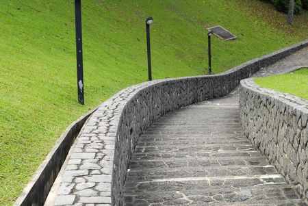 stone stair case in the parks