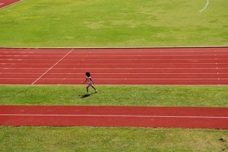 tracks inside the stadiumの写真素材