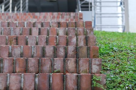 bricks stair case in the schoolの写真素材
