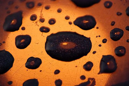 street light and water droplets omn the floorの写真素材