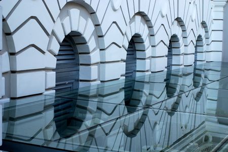 historical building and glassの写真素材