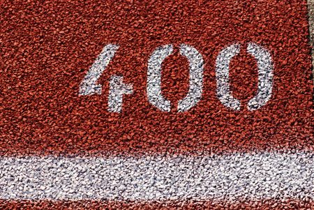 400 mark on the trackの写真素材