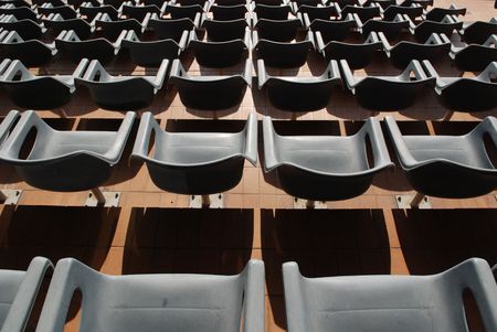 stadium seats and shadow の写真素材