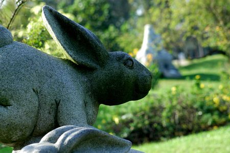 rabbit statuary in the parks                                 の写真素材