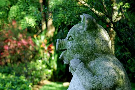pig statuary in the parks                                 の写真素材