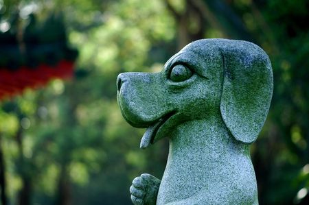 dog statuary in the parks                                 の写真素材