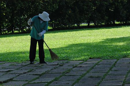 cleaner working in the parks                                 の写真素材