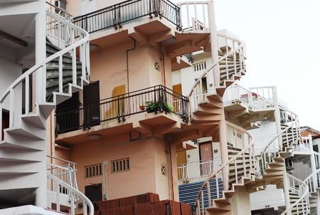 old stair case in the cityの写真素材