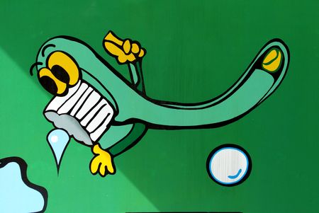 painting of tooth brush on the walls