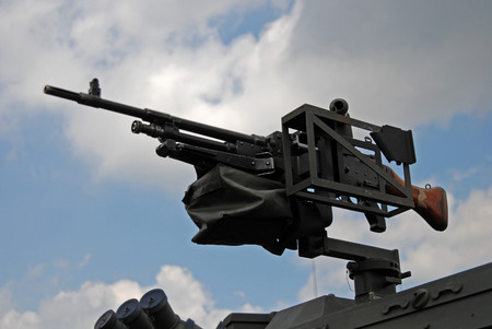 Machine gun mounted on the vehicles