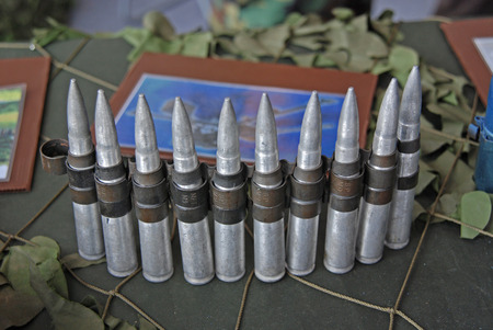 machine gun bullets on display