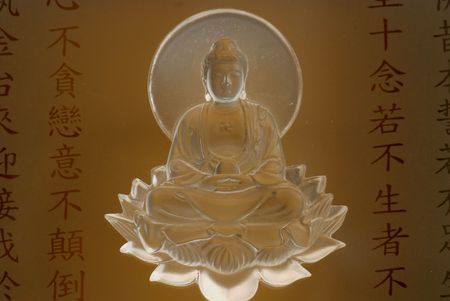 crystal Buddha door in the templeの写真素材