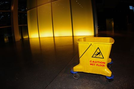 cleaning pale on the floorの写真素材