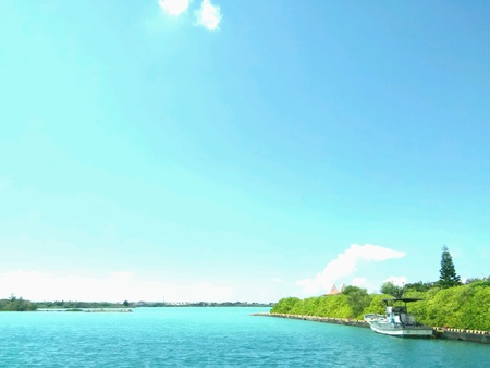 Landscape scenery view of sky with white cloudの素材