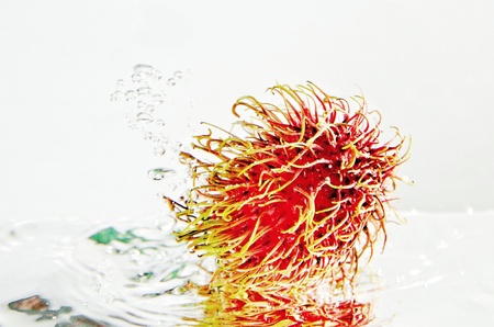 Rambutan in waterの写真素材