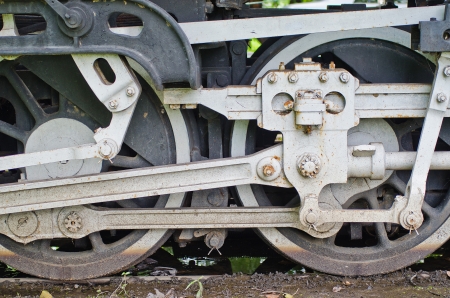 Steam train wheelsの写真素材