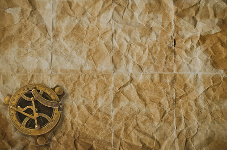vintage compass on the paper 