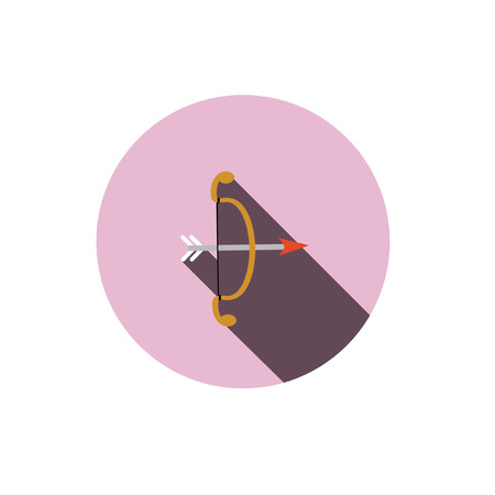 bow of Cupid,Flat style with long shadows のイラスト素材