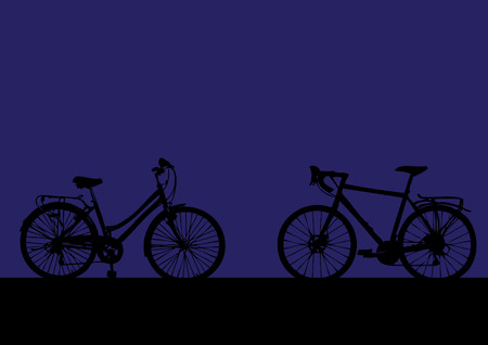 bikes silhouetteのイラスト素材