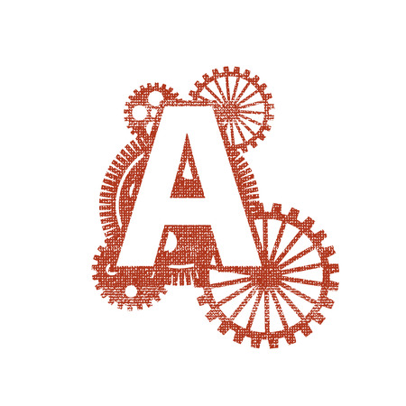 alphabet with gearのイラスト素材