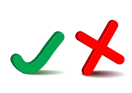 check mark and wrong markのイラスト素材