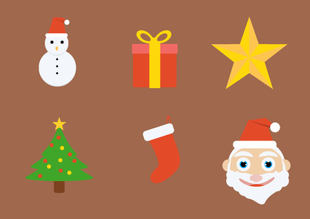 Christmas icon,Flat styleのイラスト素材