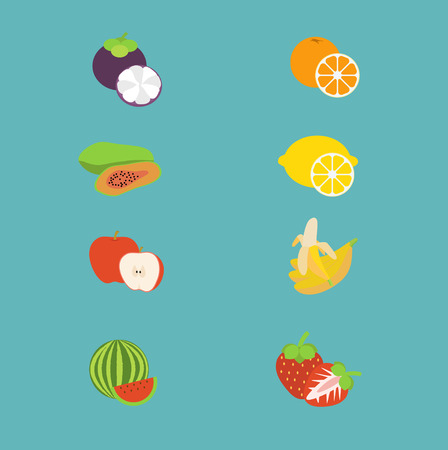 fruit ,Flat styleのイラスト素材