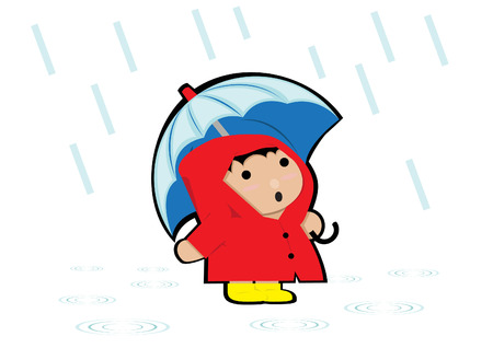 Girl with umbrellaのイラスト素材