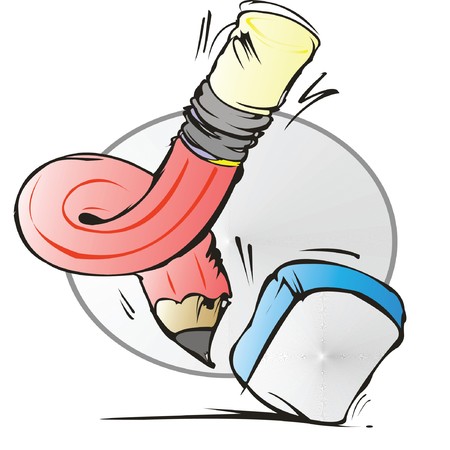 pencil with eraserのイラスト素材