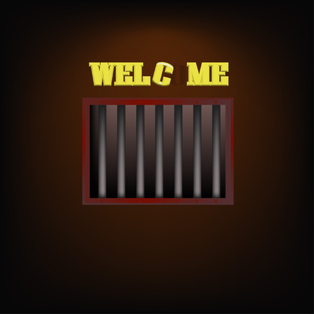 jail cell with welcome labelのイラスト素材